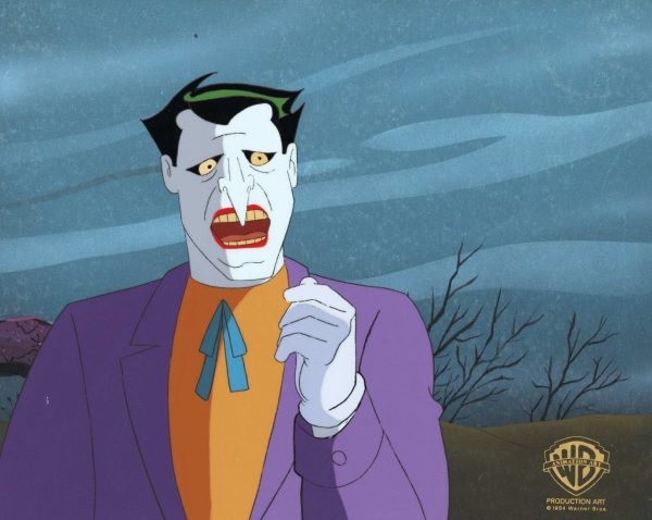 Batman The Animated Series Original Production Cel on Original Background: Joker Fashion