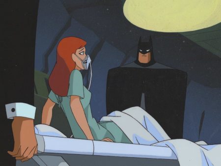 The New Batman Adventures Original Production Cel on Original Background: Barbara Gordon and Batman Online Hot Sale