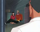 Superman the Animated Series Original Production Cel on Original Background: Aquaman, Lois Lane Sale