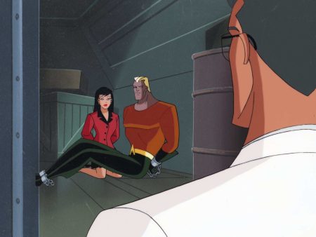 Superman the Animated Series Original Production Cel on Original Background: Aquaman, Lois Lane Sale