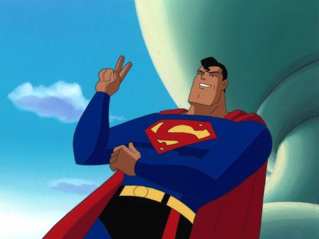 Superman the Animated Series Original Production Cel on Original Background: Superman Supply