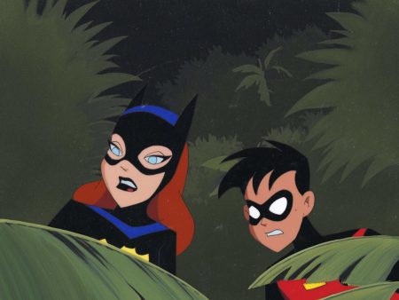 The New Batman Adventures Original Production Cel on Original Background: Batgirl and Robin on Sale