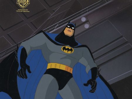 Batman The Animated Series Original Production Cel on Original Background: Batman For Sale