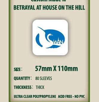 SWAN Sleeves - Card Sleeves (57 x 110 mm) - 80 Pack, Thick Sleeves - Betrayal of the House on the Hill Supply