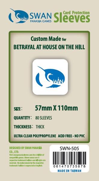 SWAN Sleeves - Card Sleeves (57 x 110 mm) - 80 Pack, Thick Sleeves - Betrayal of the House on the Hill Supply