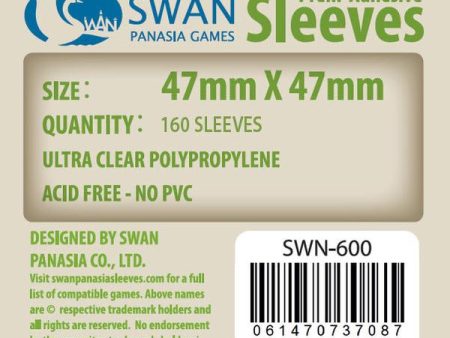 SWAN Sleeves - Card Sleeves (47 x 47 mm) - 160 Pack, Premium Adhesive Sleeves - Carcassonne Tile Supply