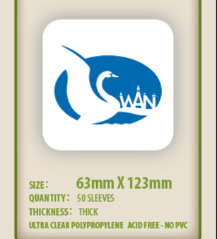 SWAN Sleeves - Card Sleeves (63  x 123 mm) - 75 Pack, Thick Sleeves Online