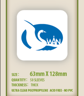 SWAN Sleeves - Card Sleeves (63  x 128 mm) - 50 Pack, Thick Sleeves Sale