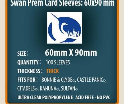 SWAN Sleeves - Card Sleeves (60 x 90 mm) - 100 Pack, Thick Sleeves on Sale